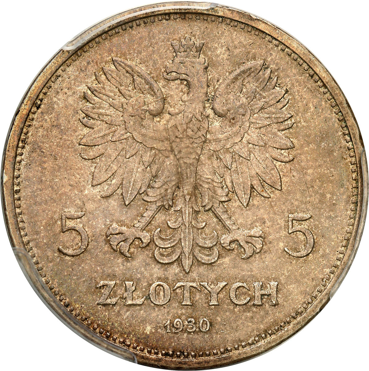 II RP. 5 złotych 1930 Sztandar PCGS MS65 (2 MAX) - GABINETOWY